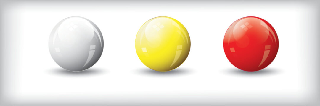 vector illustration white,yellow,red 3d balls design template.