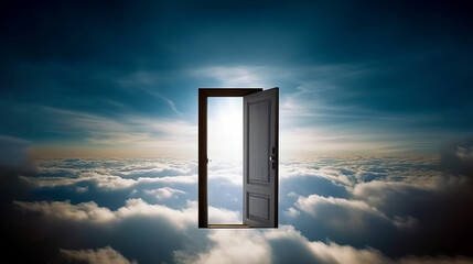 Opening door in sky