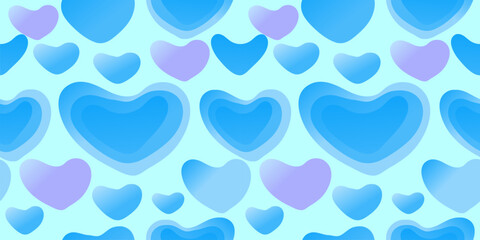 Seamless pattern abstract heart shape. Colorful abstract background. Vector design. Modern style