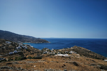 Panoramic view of the picturesque  port of Ios