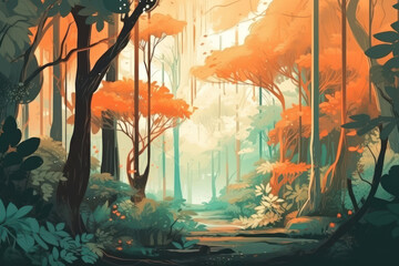 Wonderful forest illustration