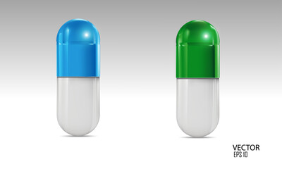 vector illustration capsule pills design template, on white background.