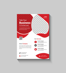 Modern and Simple Red Flyer Template Design
