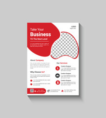 Modern and Simple Red Flyer Template Design
