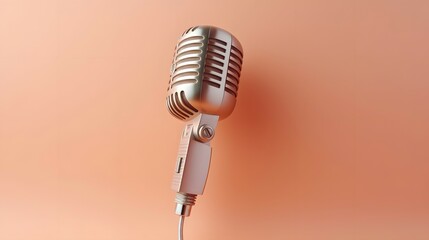 Retro vintage microphone illustration. Generative AI