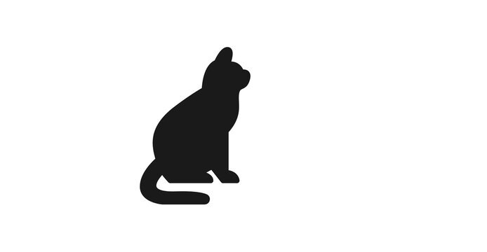 cat silhouette illustration banner image, can also be used as a background, logo, symbol, or icon