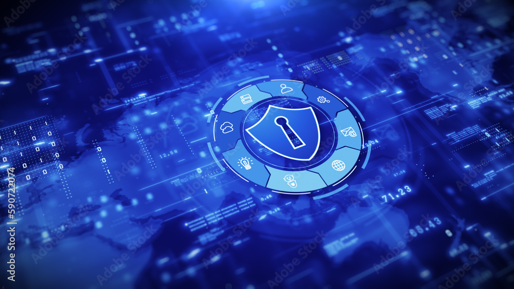Aufkleber technology digital data network connection background concept, digital data network protection, shie