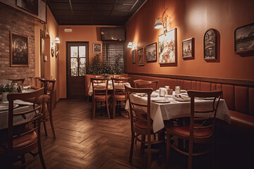 Fototapeta na wymiar old italian restaurant - - Generative AI