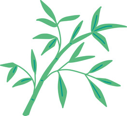 Fototapeta premium シンプルな笹の主線なしカラーイラスト