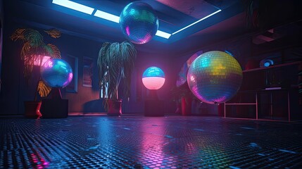 Take a trip down memory lane with an ultrarealistic 8k disco-themed party. Generated by AI.