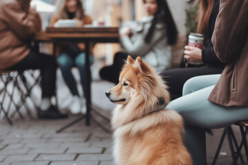 Patient Pooch: A Dog's Wait for His Owner in the City Cafe's Open Air Section