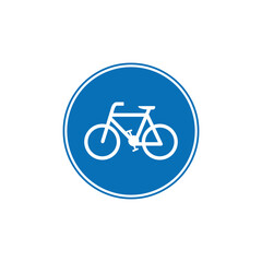 Fototapeta premium Circle Blue Mandatory, Regulatory Road Sign Vector Template