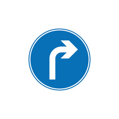Circle Blue Mandatory, Regulatory Road Sign Vector Template