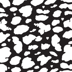 Cow print pattern animal Seamless. White cow skin abstract for printing, cutting, stickers, web, cover, home decorate and more.