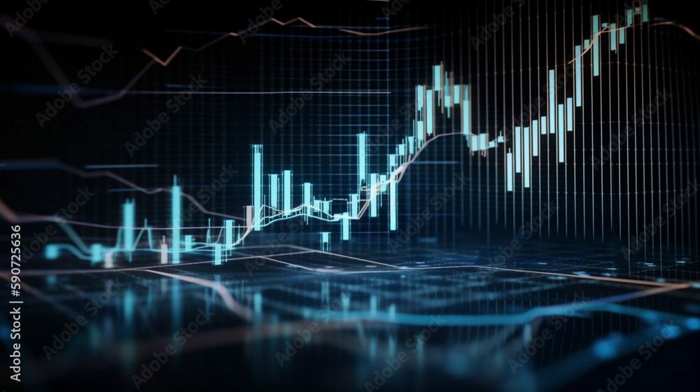Poster forex concept stock exchang and trader. financial market business with graph chart analysis. ai gene