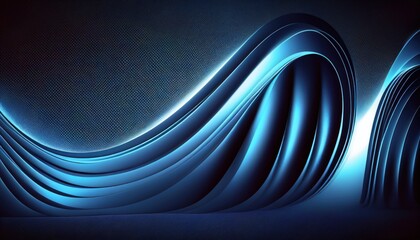 Abstract background with blue glance waves by Generative AI