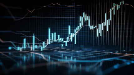 Forex concept stock exchang and trader. Financial market business with graph chart analysis. ai generative.