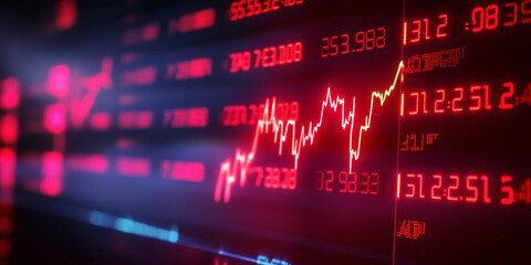 Financial Meltdown: Stock Ticker with Cryptic Symbols and System Failure