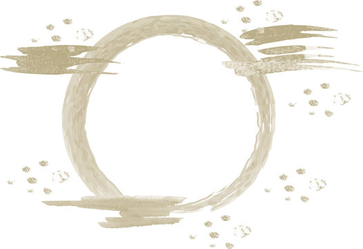 金色の絵筆で描いたような和風のイメージフレーム