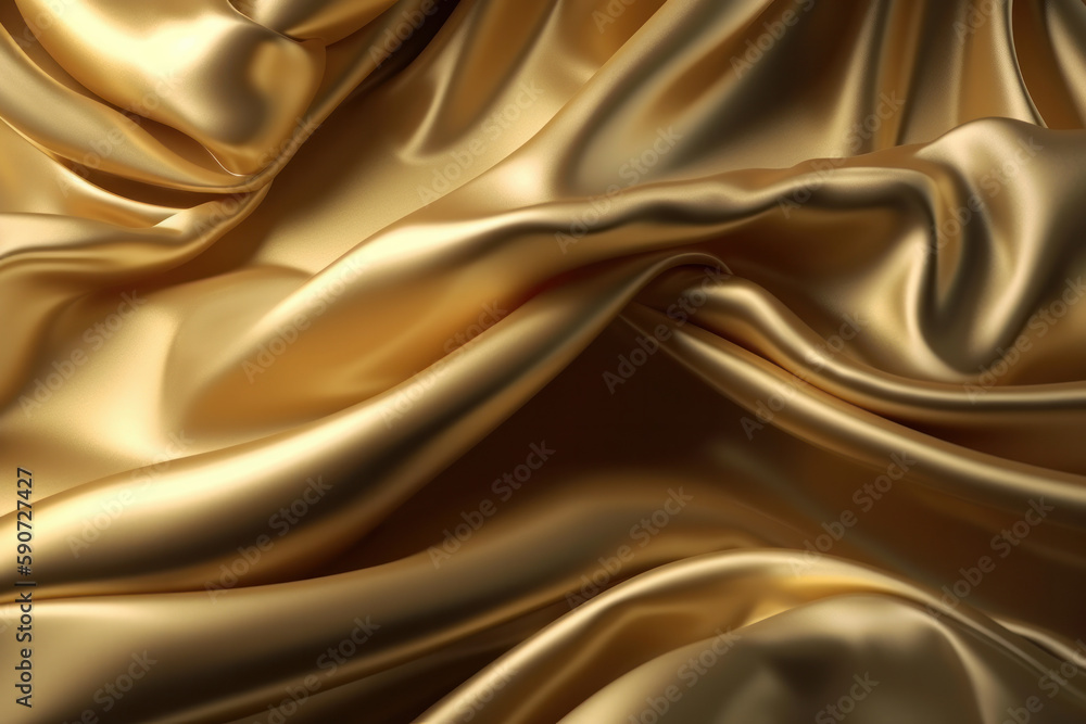 Poster the elegant wave pattern of this golden cloth background adds a touch of luxury to any design. creat