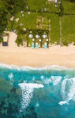 Aerial view of Nyang Nyang Beach on the southernmost coast of Bali, Indonesia 