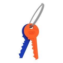 the blue and orange key 3d icon