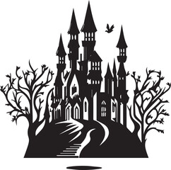 Fantasy castle vector. Single vector for edit