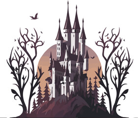 Fantasy castle vector. Single vector for edit