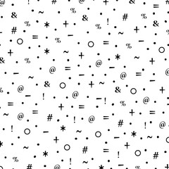 Doodle simple vector dots, circles and mathematics symbol abstract pattern background
