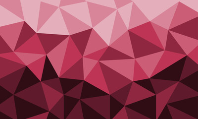 Low poly triangular polygonal style geometrical irregular abstract multi color mosaic background vector illustration in different shades of viva magenta. Creative business design template.
