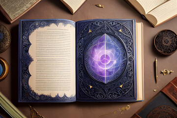 A open book with spell on it