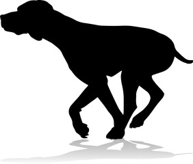 A detailed animal silhouette of a pet dog