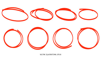 handwritten circle symbol ,hand drawn elements , flat Modern design isolated on white background ,Vector illustration EPS 10