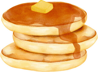 pancakes watercolor