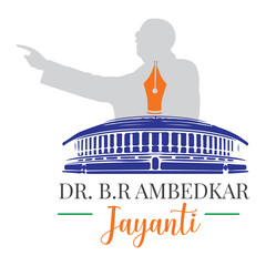 Dr. B.R Ambedkar jayanti. Bhimrao Ramji Ambedkar vector illustration, Constitution Of India. - obrazy, fototapety, plakaty