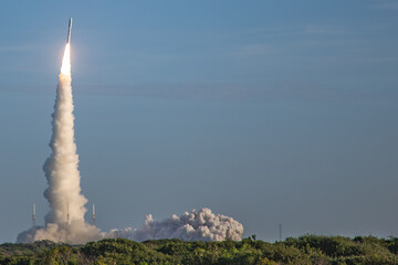 Rocket launch at cape canaveral florida