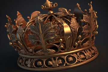 low key image of beautiful queen/king crown. Generative AI