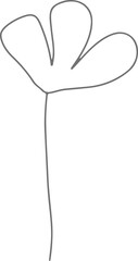 Doodle flowers monoline line art. Floral botanical hand drawn simple illustration. Greeting card mothers day, womans day, spring