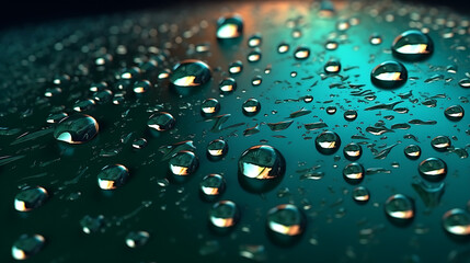 water drops on a surface, generative ai