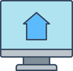 desktop computer and home icon