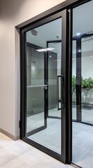 Fototapeta na wymiar Large office swing door, in a modern style