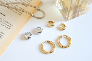 アクセサリー　フープピアス