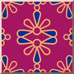 Ceramic tile pattern Round Curve Cross Colorful Petals Flower