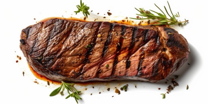 entrecote isolated on white background, meat, generative ai