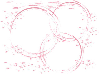 ピンク色の絵筆で描いたような和風のイメージフレーム