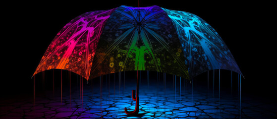 Generative AI Colorful Umbrella Abstract Background