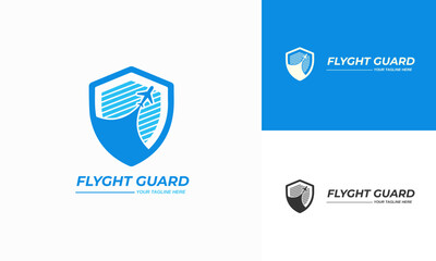 Plane and shield business logo design, Flight guard 