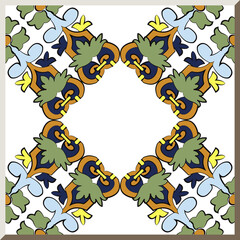 Ceramic tile pattern spiral curve check cross feather flower frame