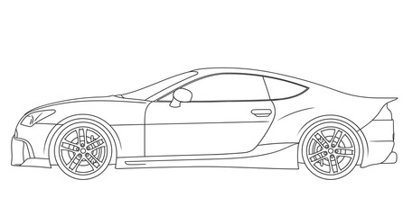 Fototapeta premium Sports car, modern design roadster. Vector illustration isolated on white background