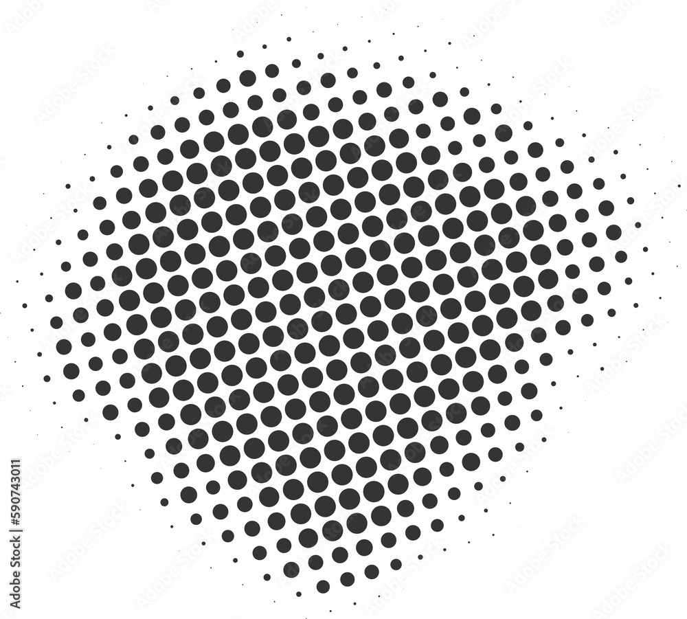 Poster half tone dotted circle. round shape with grunge texture. abstract gradient element